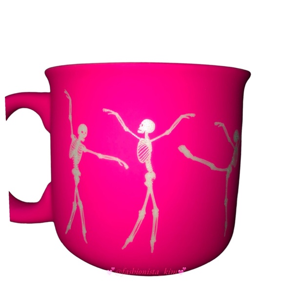 Dance like no one’s watching dancing skeleton pink Halloween mug - Picture 6 of 6